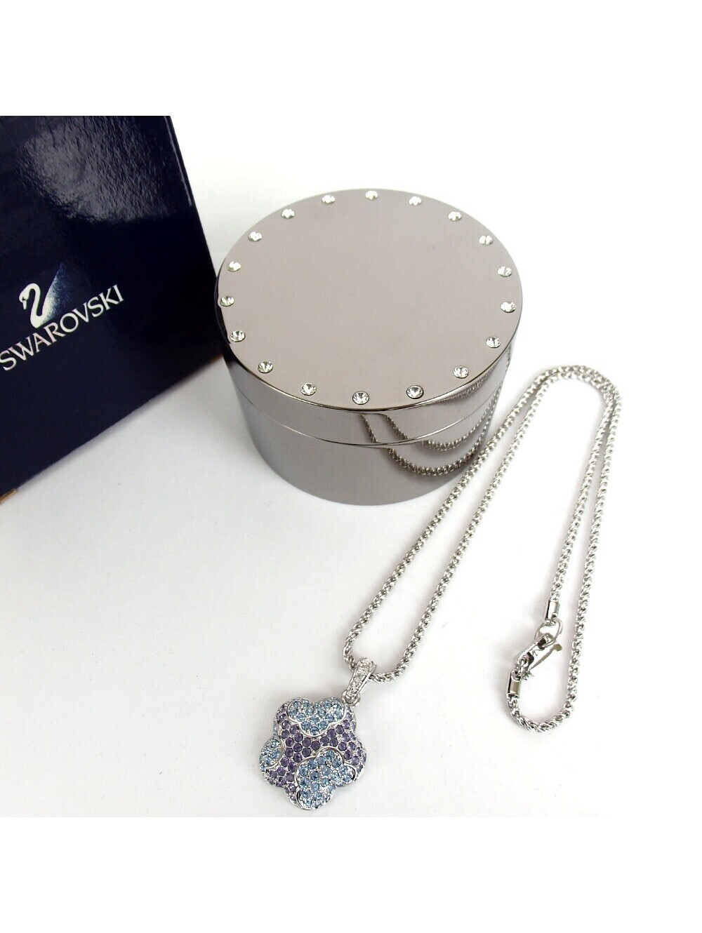 Authentic Swarovski necklace Accessory case Set  metal [Used]